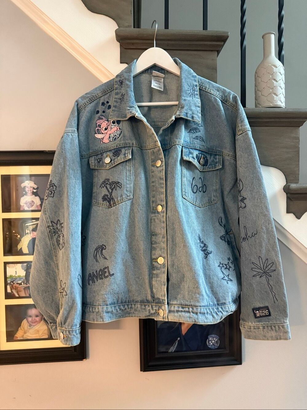 Disney Stitch Embroidered Denim Jacket 626 Sz XXL (19) NWT